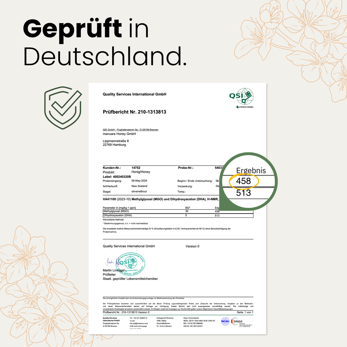 Premium Manuka-Honig MGO 400+ im lichtundurchlässigen Glas