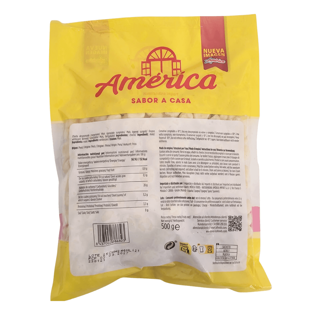 Choclo Mais desgranado 500g Beutel von America backside