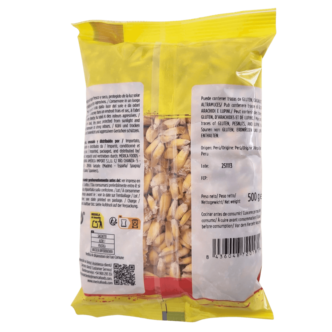 Maiskörner Chulpi Chulpe America 500g Beutel backside