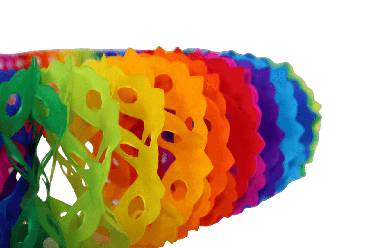 Gusano / Wurm Party Girlande 3m und 23 cm Ø aus Papier