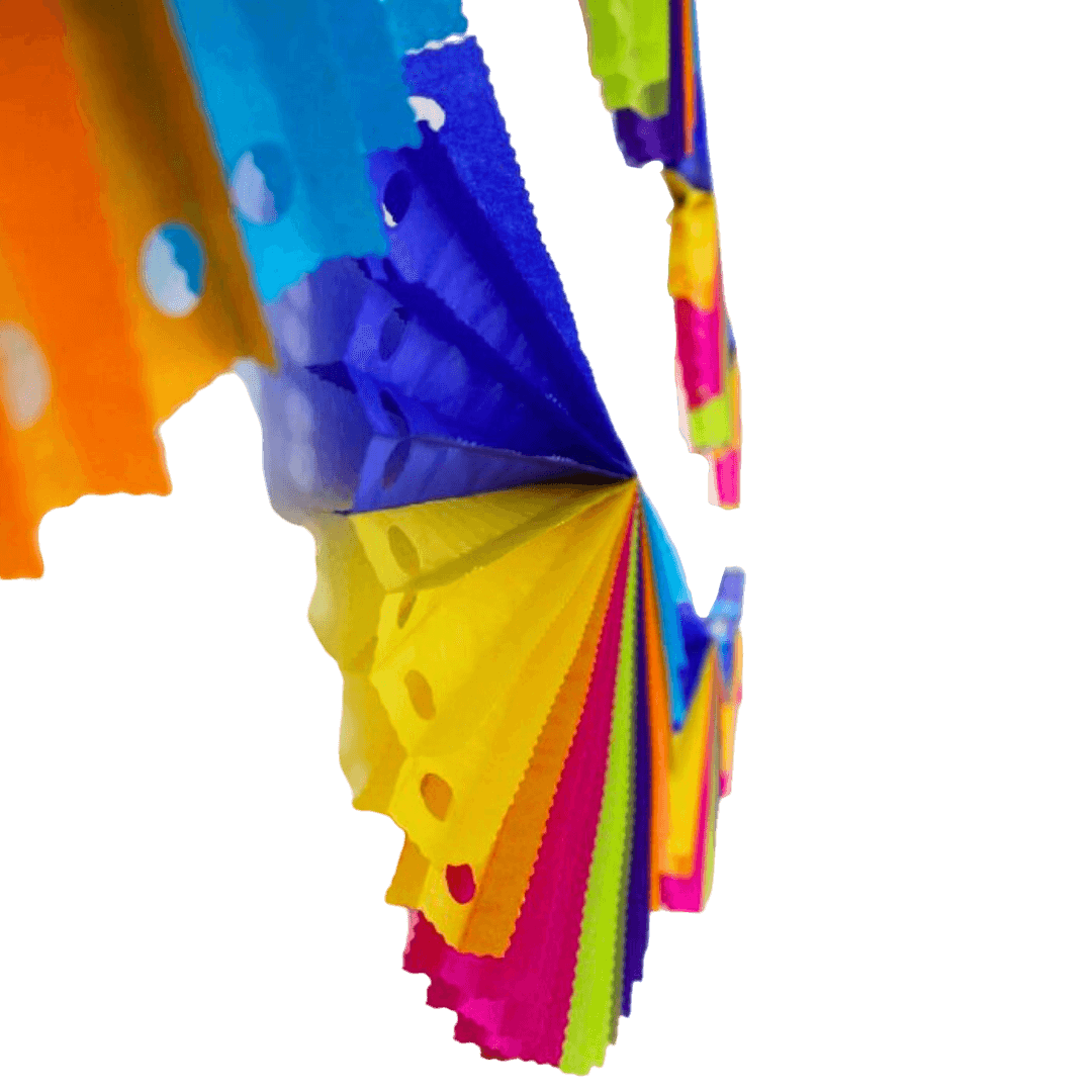 Fächer Party Girlande Tricolor