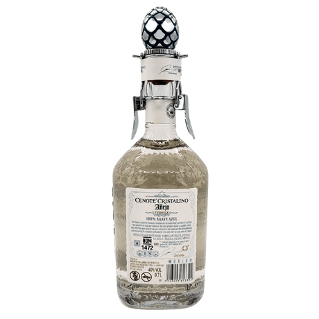 Cenote Cristalino Tequila 700ml Flasche back
