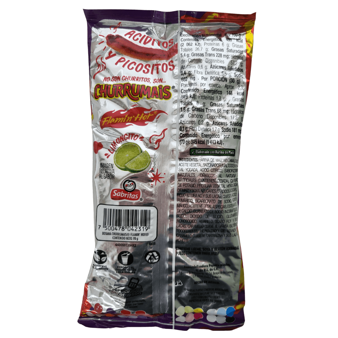 Churrumais Flamin Hot von Sabritas 70g back