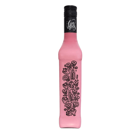 Erdbeer Tequila Likör von Cien Malos 700ml Flasche side