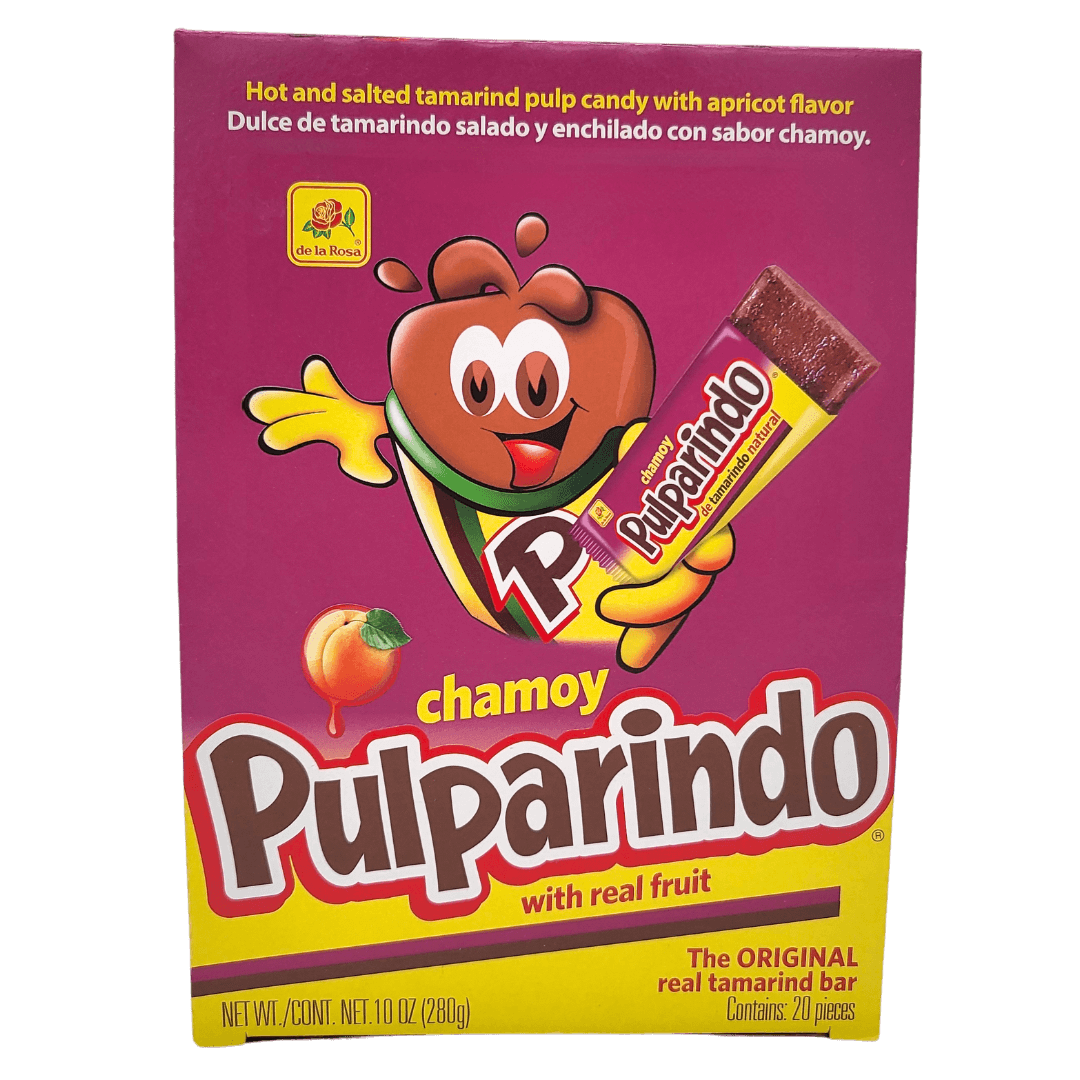 DeLaRosa Pulparindo Chamoy Display Packung 20 Stück 280g Packung hochkant