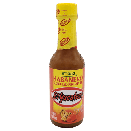 El Yucateco Habanero Grilled Pineapple Hot Sauce Salsa 120ml Flasche