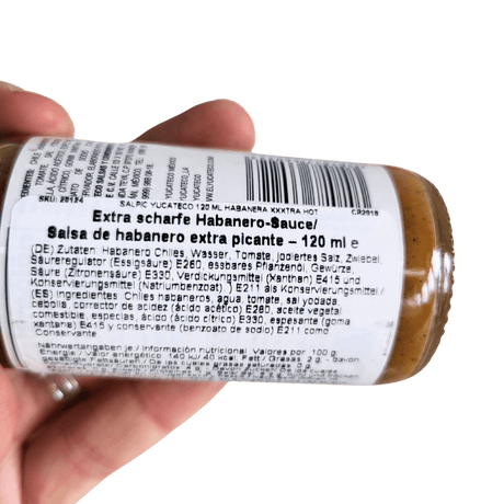 Salsa Exxxtra Picante Habanero El Yucateco 120ml back