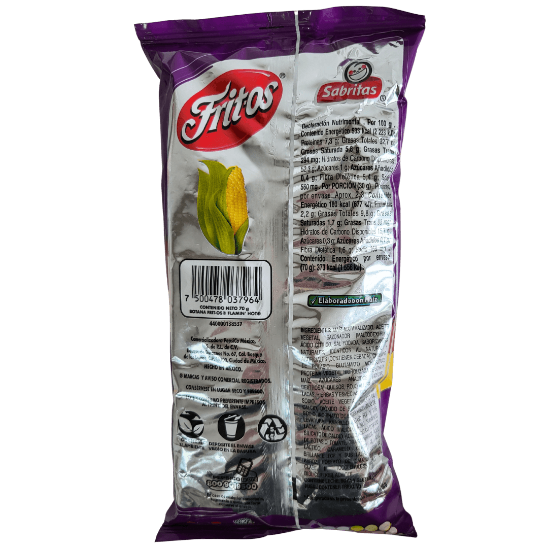 Fritos Flamin Hot 70g Packung back