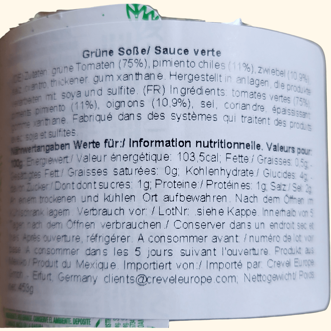 Herdez Salsa Verde Label