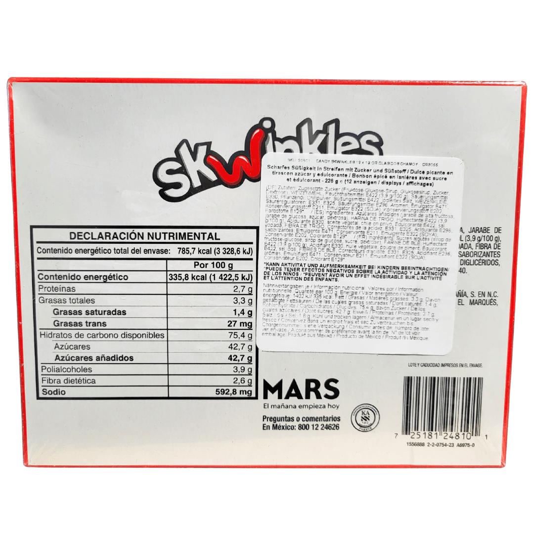 Skinkles Clasicos Etikett Rückseite