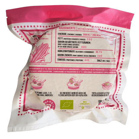 Masamor Bio Organic Mais Tortillas 500g Packung Rückseite