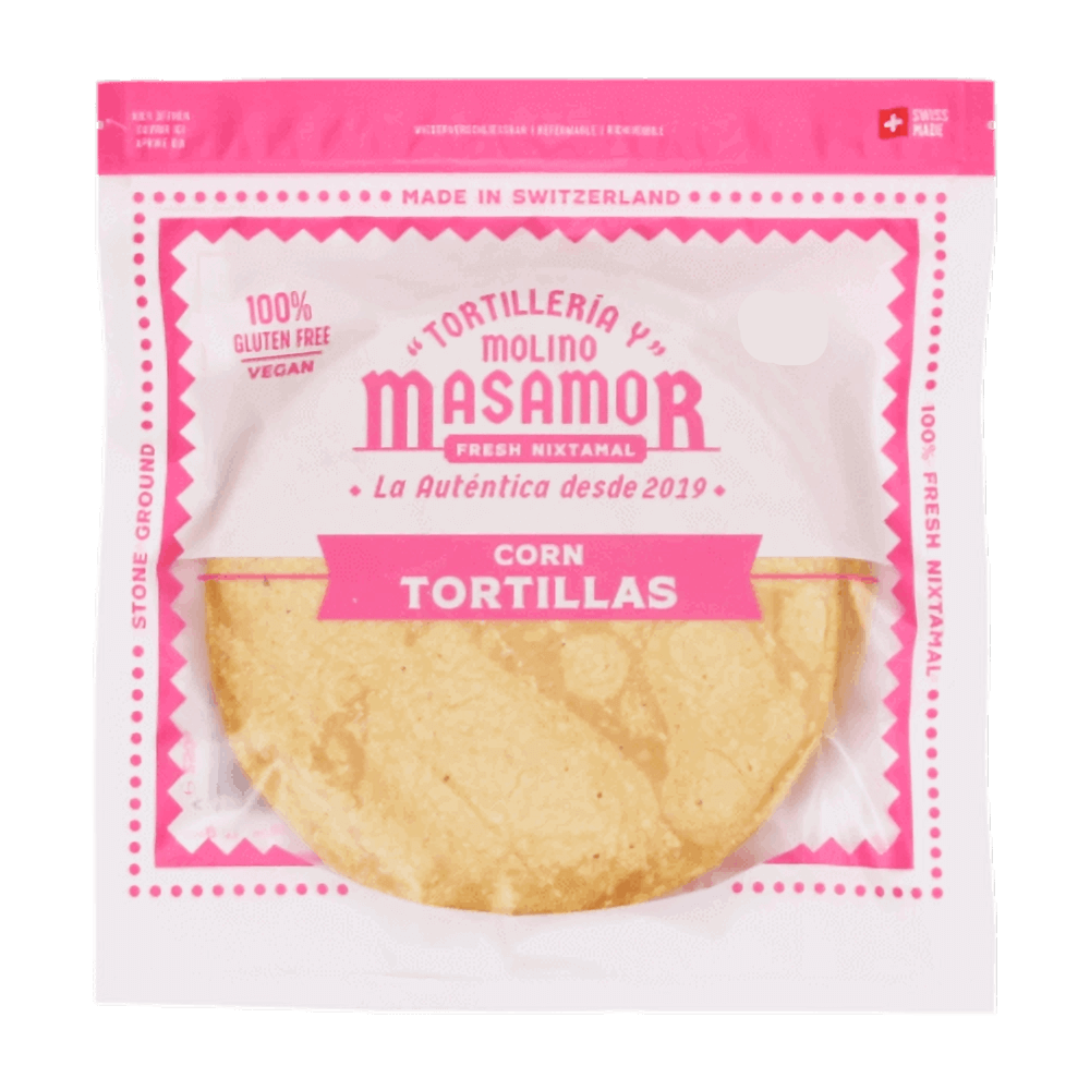 Masamor Bio Tortillas nixtamalisiert gelber Mais 500g Packung gekühlt