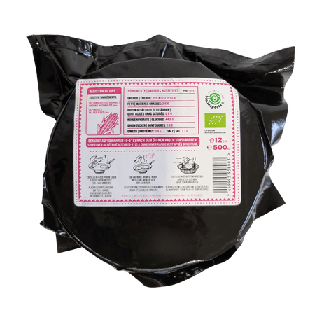 Bio Maistortillas Taquera 12cm 500g Packung Rückseite