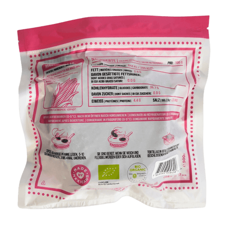 Masamor Blaue Maistortillas 500g Rückseite
