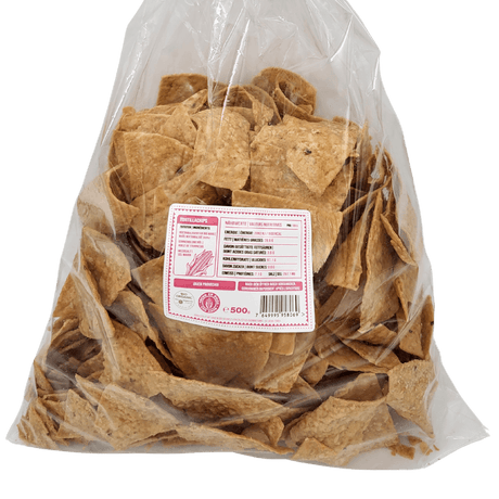 Tortillachips Totopos von Masamor 500g Beutel Rückseite