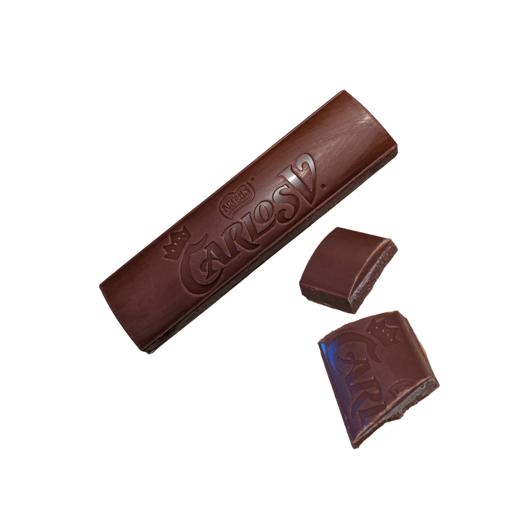 Ausgepackter Carlos V Schokoriegel von Nestle