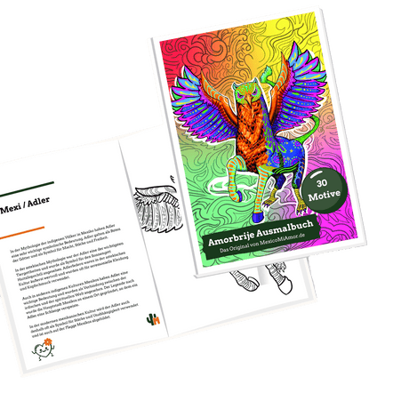 Alebrijes Ausmalbuch mit 30 Motiven Amorbrijes