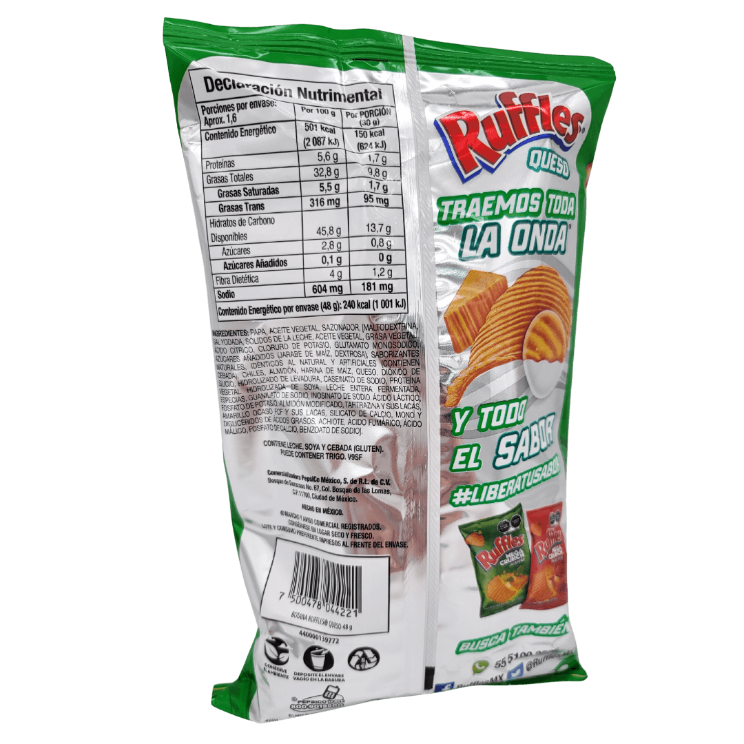 Ruffles Käse Snack - QUESO 48g (klein) - back