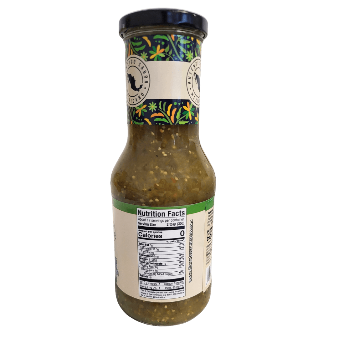 San Marcos Salsa Verde medium picante 500g Flasche side