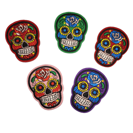 Skull Dia de los Muertos Bügelbild 5er Set B