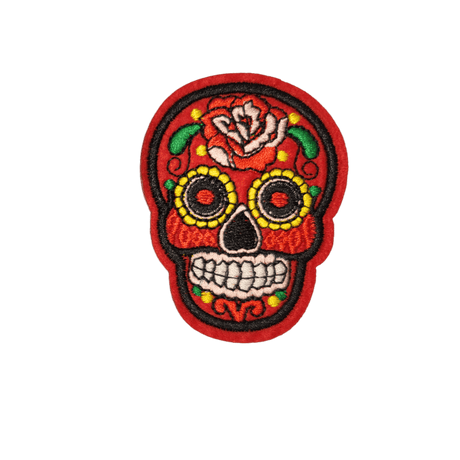 Skull Dia de los Muertos Bügelbild rot rot
