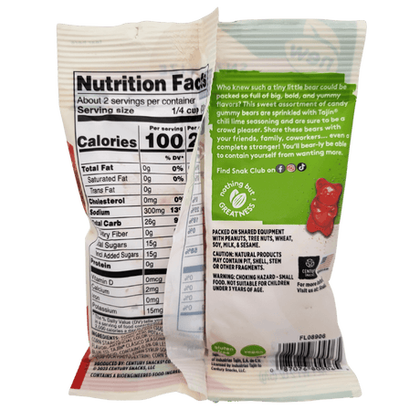 Snak Club Tajin Gummy Bears 57g back