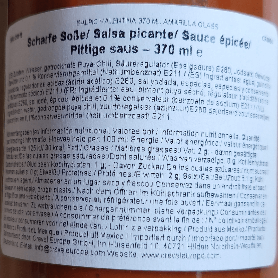 Salsa Valentina Etiqueta Amarilla