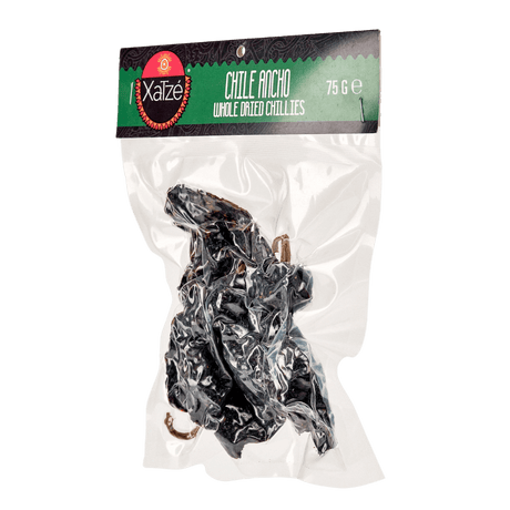 Xatze Ancho Chilischoten getrocknet 75g Packung seitlich