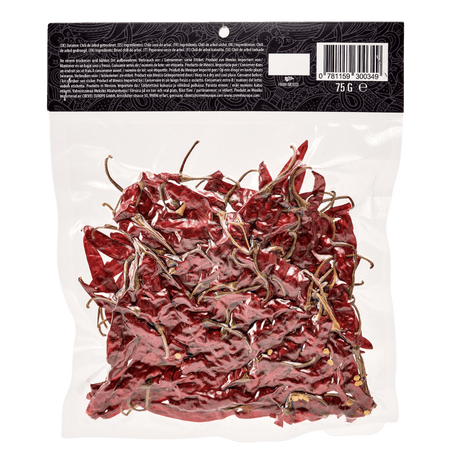 Xatze Arbol Chilischoten getrocknet 75g Packung Rückseite