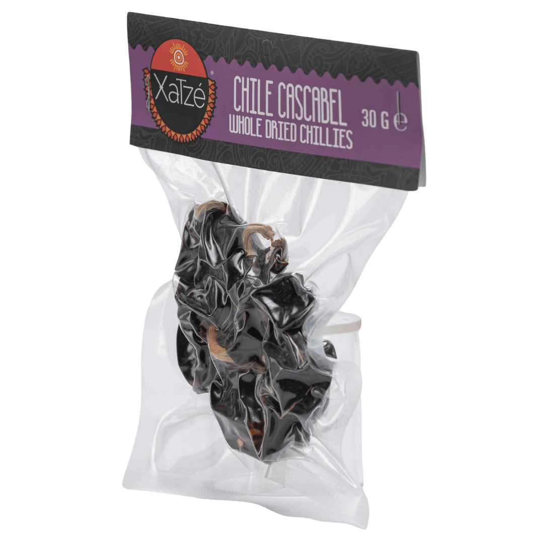 Xatze Cascabel Chilischoten getrocknet 30g Packung seitlich