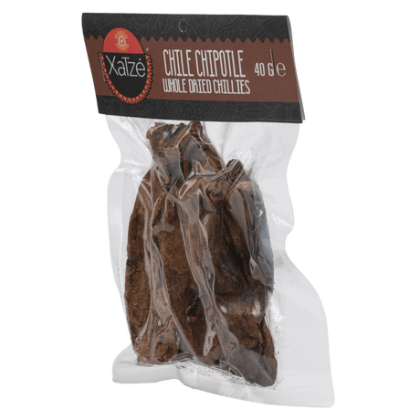 Xatze Chipotle Meco getrocknete Chilischoten 40g Packung seitlich