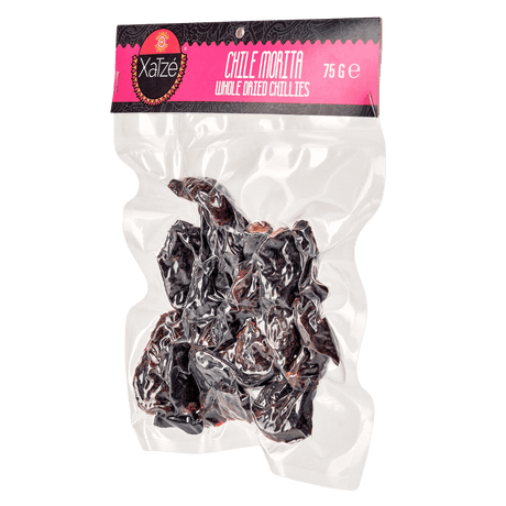 Xatze Morita getrocknete Chilischoten 75g Packung seitlich