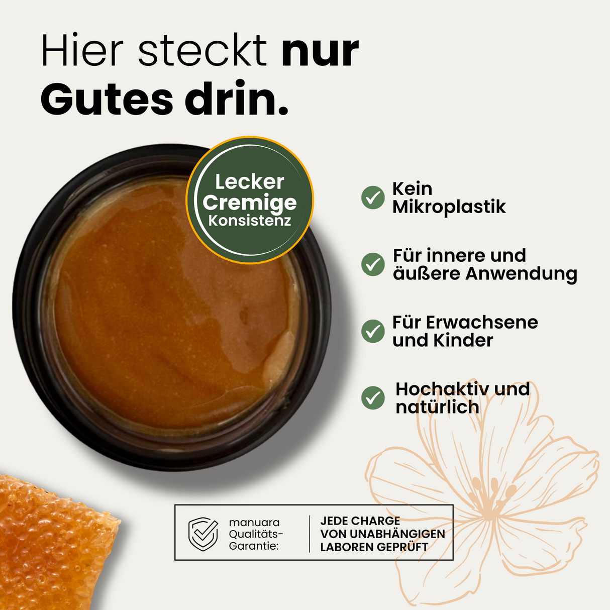 Premium Manuka-Honig MGO 400+ im lichtundurchlässigen Glas