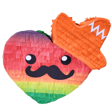 Party Pinata Regenbogen Herz Corazon Mexiko mexikanisch mit Sombrero
