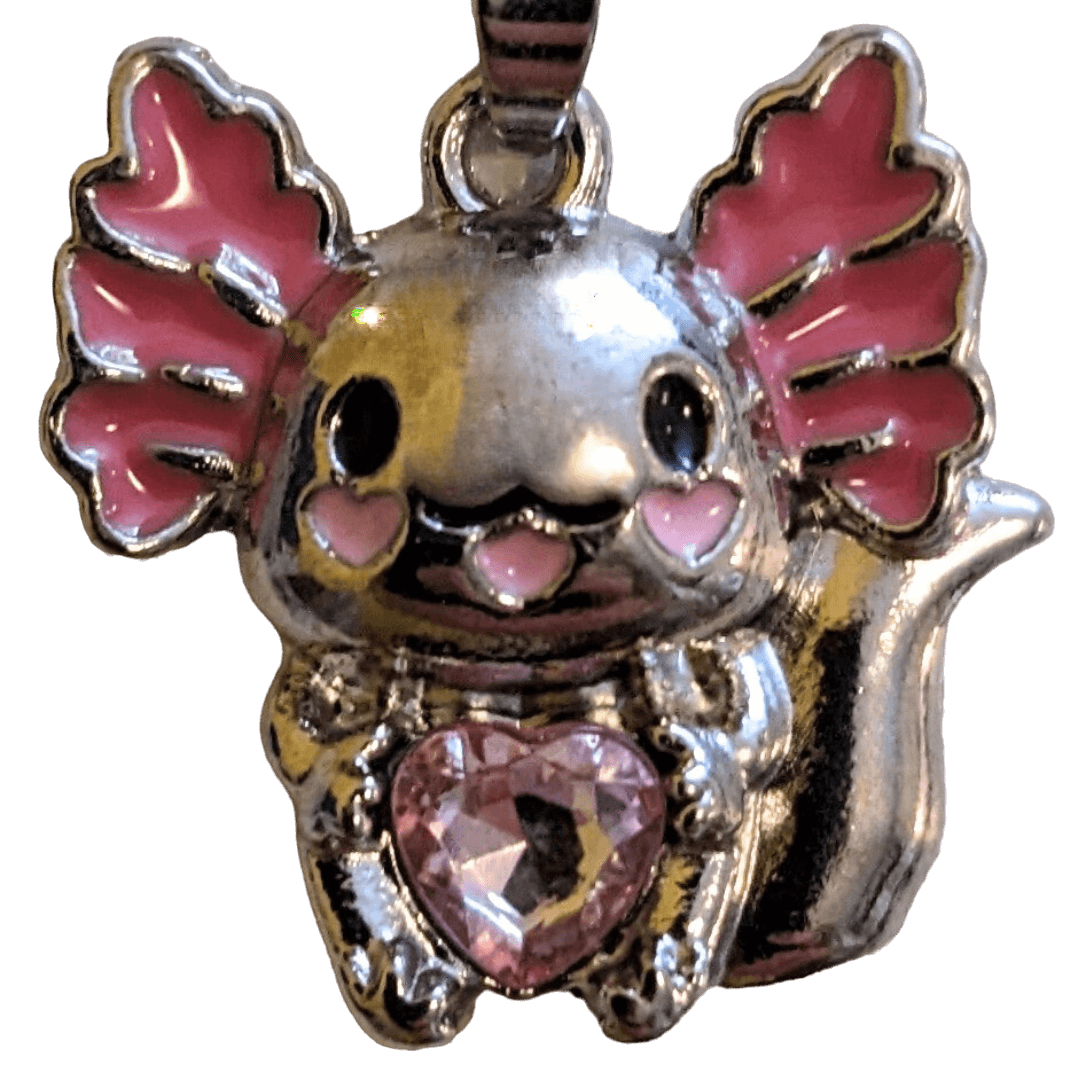 Axolotl Anhänger mit Halskette (hell oder dunkel)