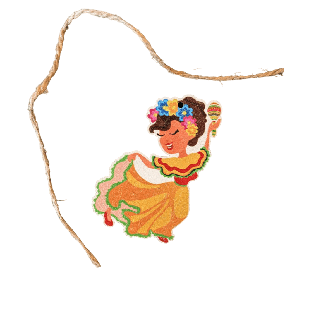 Holzfigur-Anhänger mit mexikanischen Motiven als Set oder einzeln
