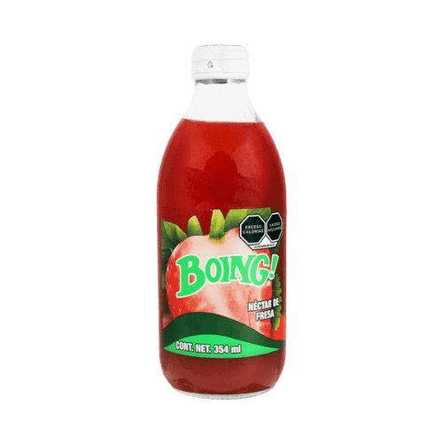 BOING Fresa / Erdbeer Saft Erfrischungsgetränk in Glasflasche 354ml