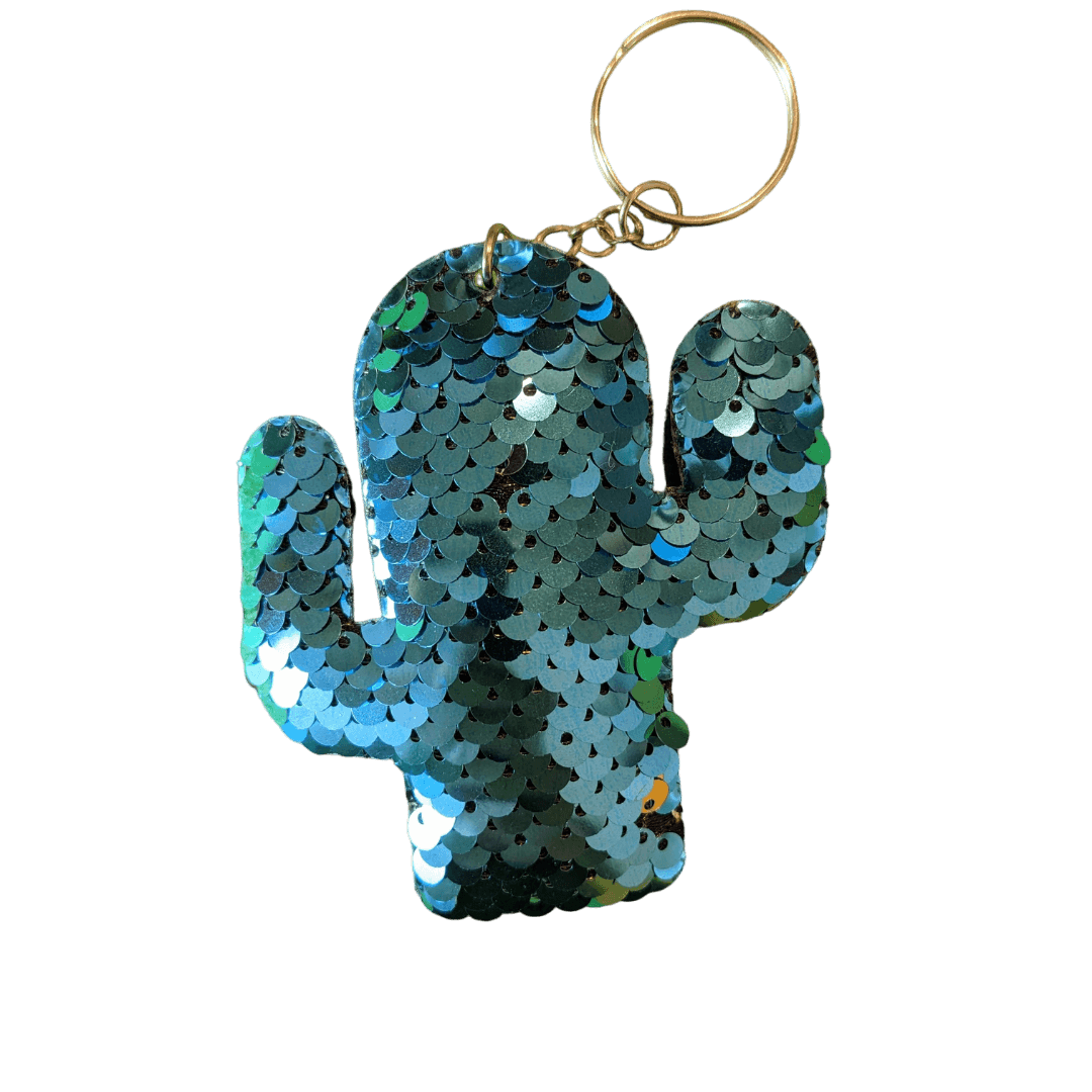 Glitzer-Kaktus Schlüsselanhänger verschiedene Farben mit Pailletten