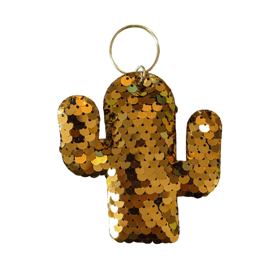 Glitzer-Kaktus Schlüsselanhänger verschiedene Farben mit Pailletten