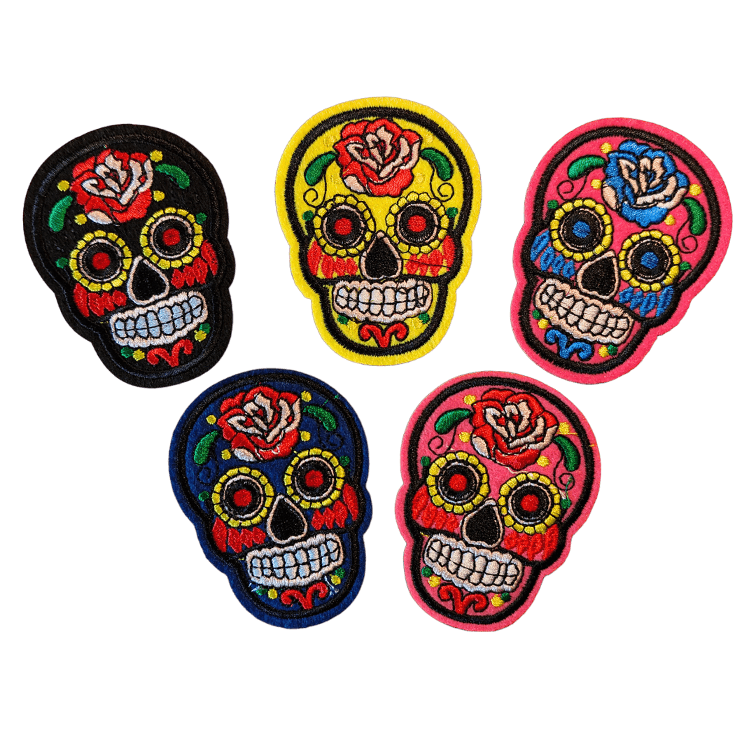 Dia de Los Muertos Schädel Aufnäher Set
