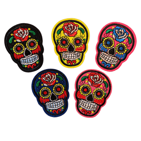 Dia de Los Muertos Schädel Aufnäher Set