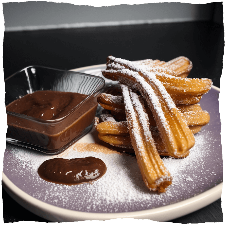 Churros mit Plaumenkompott Rezeptbild