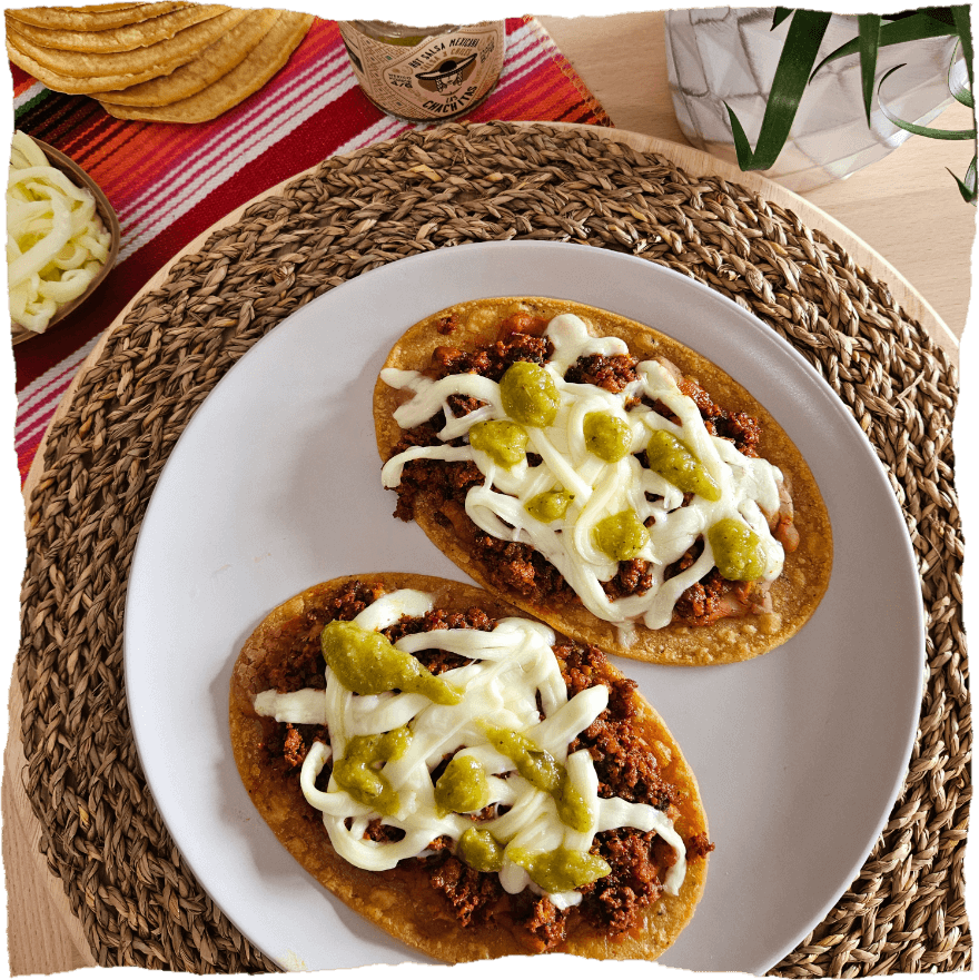 Rezeptbild Huaraches Chorizo y Salsa Verde