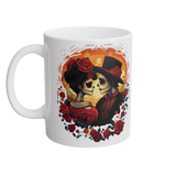 Kaffeebecher Kuss der Ewigkeit Dia de los Muertos weiß