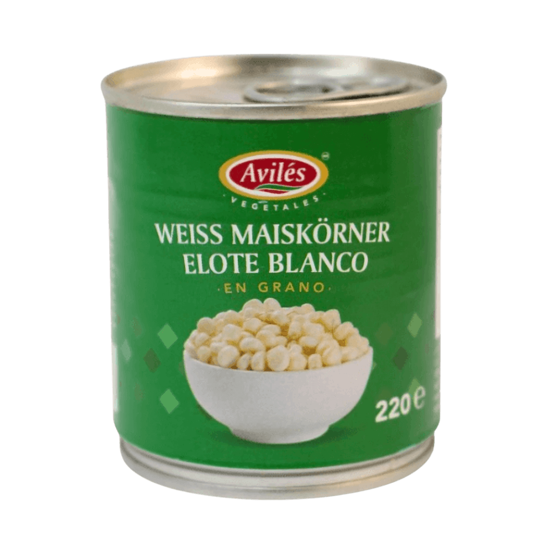 Aviles weiße Maiskörner 220g front