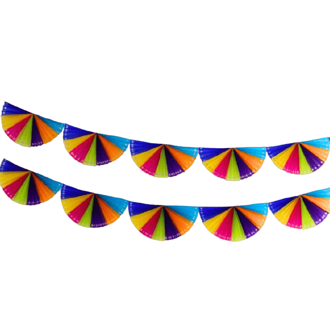 Abanico Party Paper Garland Tricolor Style