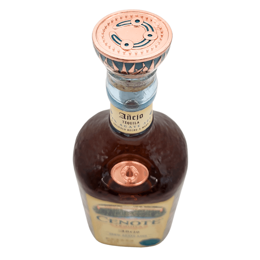 Cenote Anejo Tequila 700ml Flasche von oben