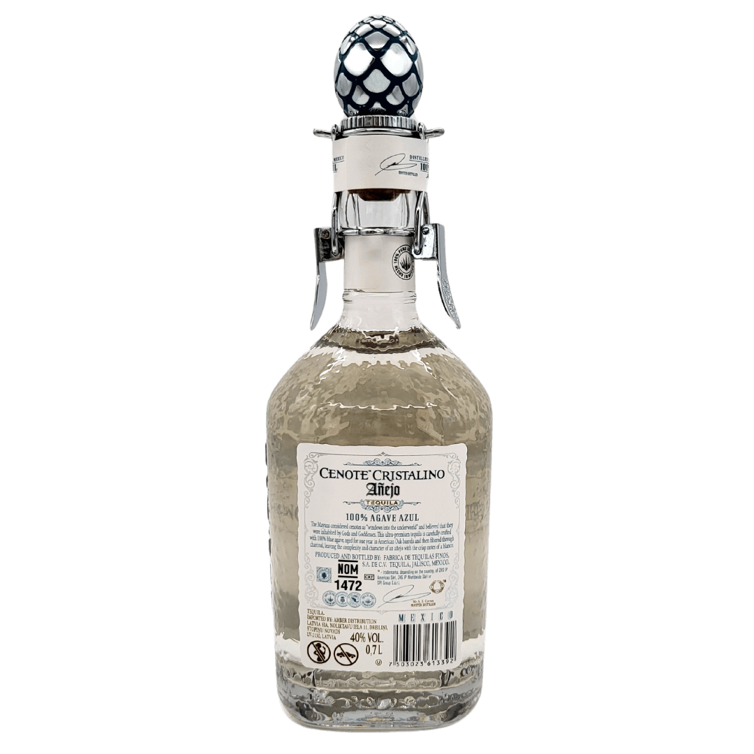 Cenote Cristalino Tequila 700ml Flasche back