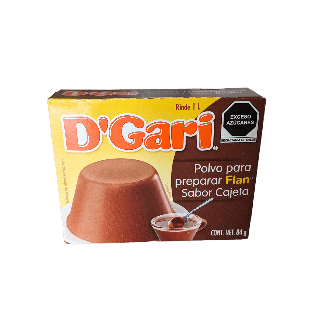 D'Gari Polvo para preparar FLAN/ Sabor Cajeta  84g