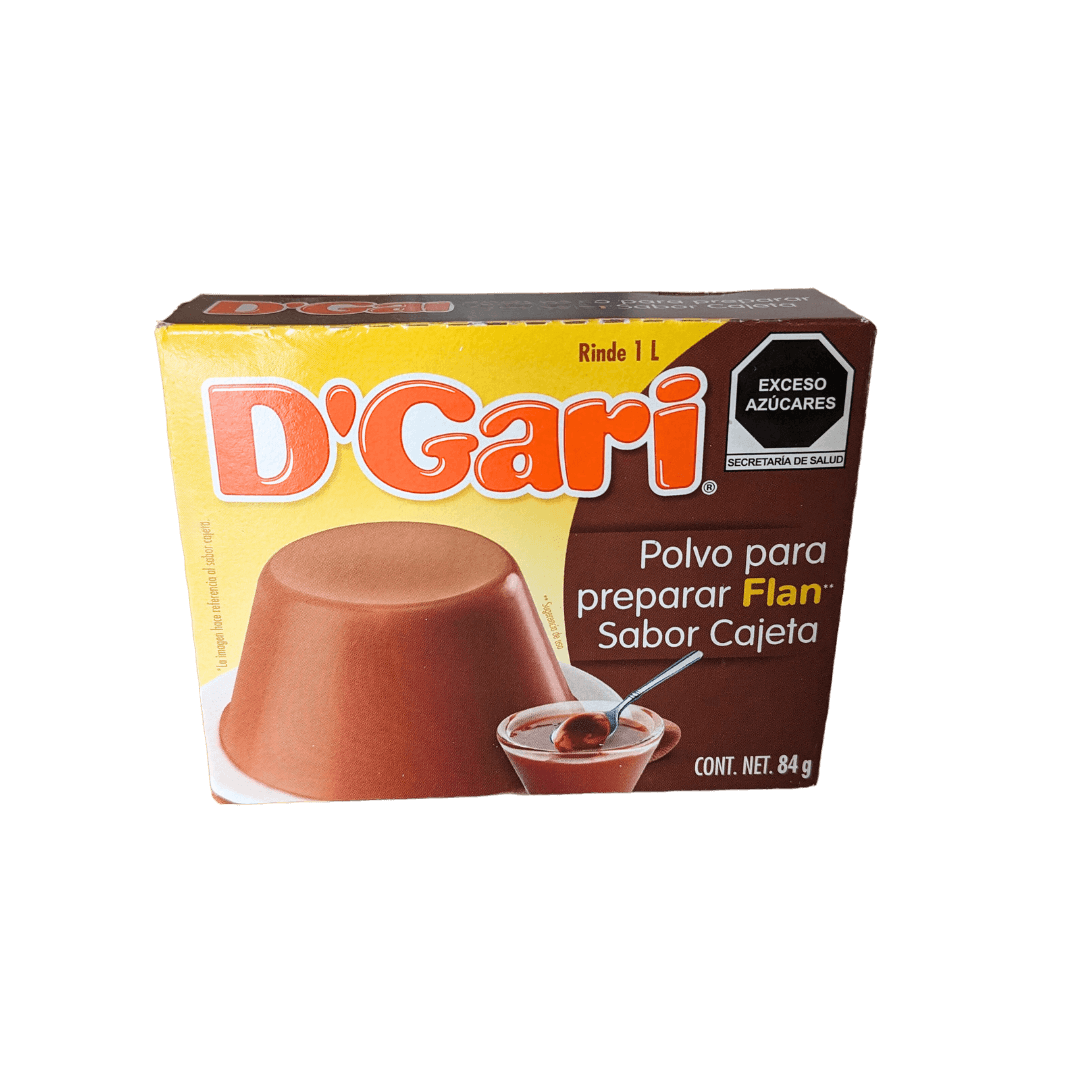 D'Gari Polvo para preparar FLAN/ Sabor Cajeta 84 gr. (CAD 28-ABR-2024)